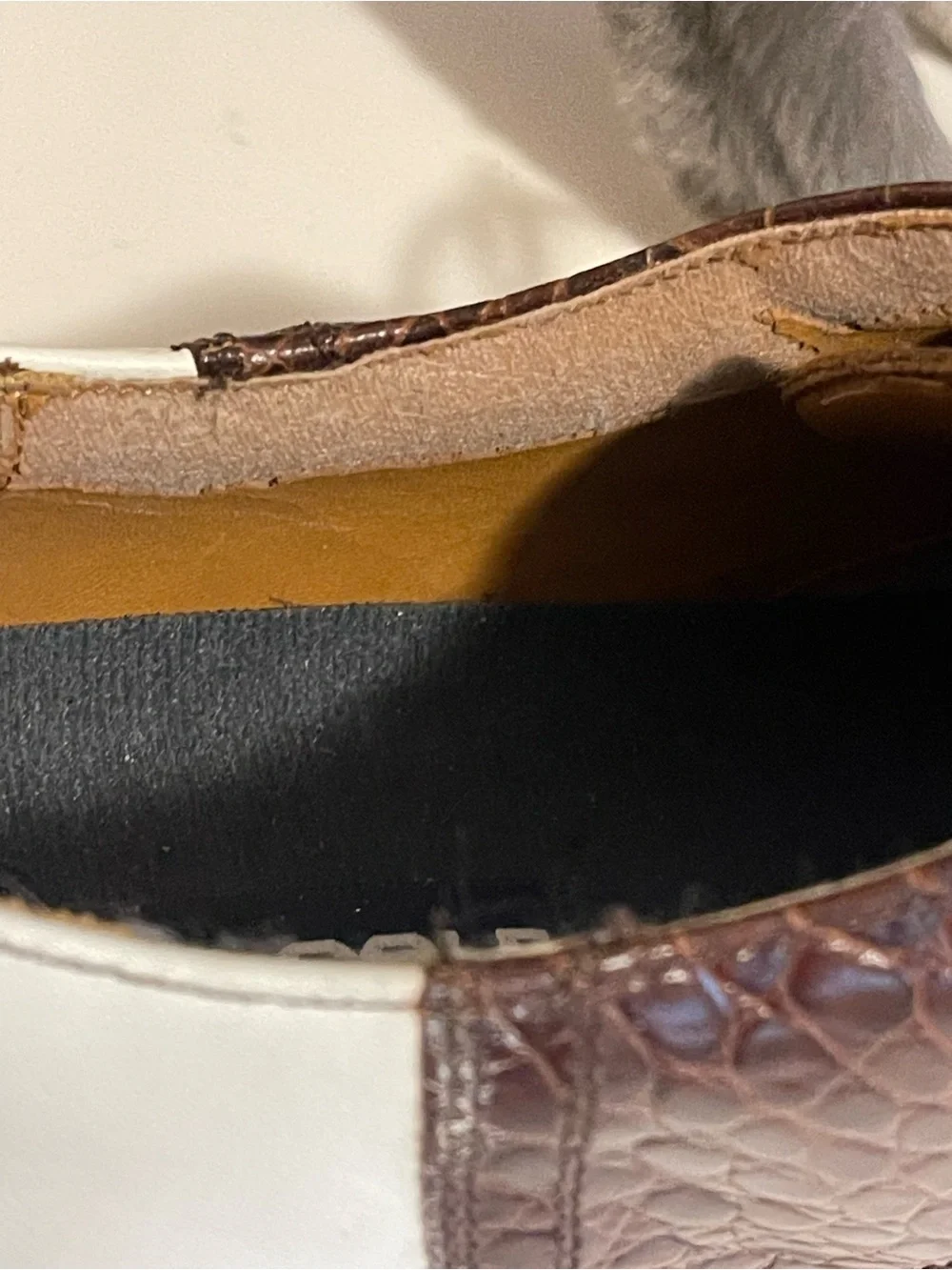 Polo by Ralph Lauren White and Brown Two-Tone Oxford golf shoes